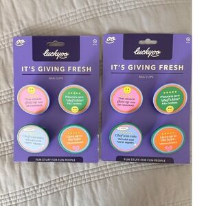 Luckyoo Its Giving Fresh Bag Clips 2 Pack Set 4 Count Each Multicolored 5331180